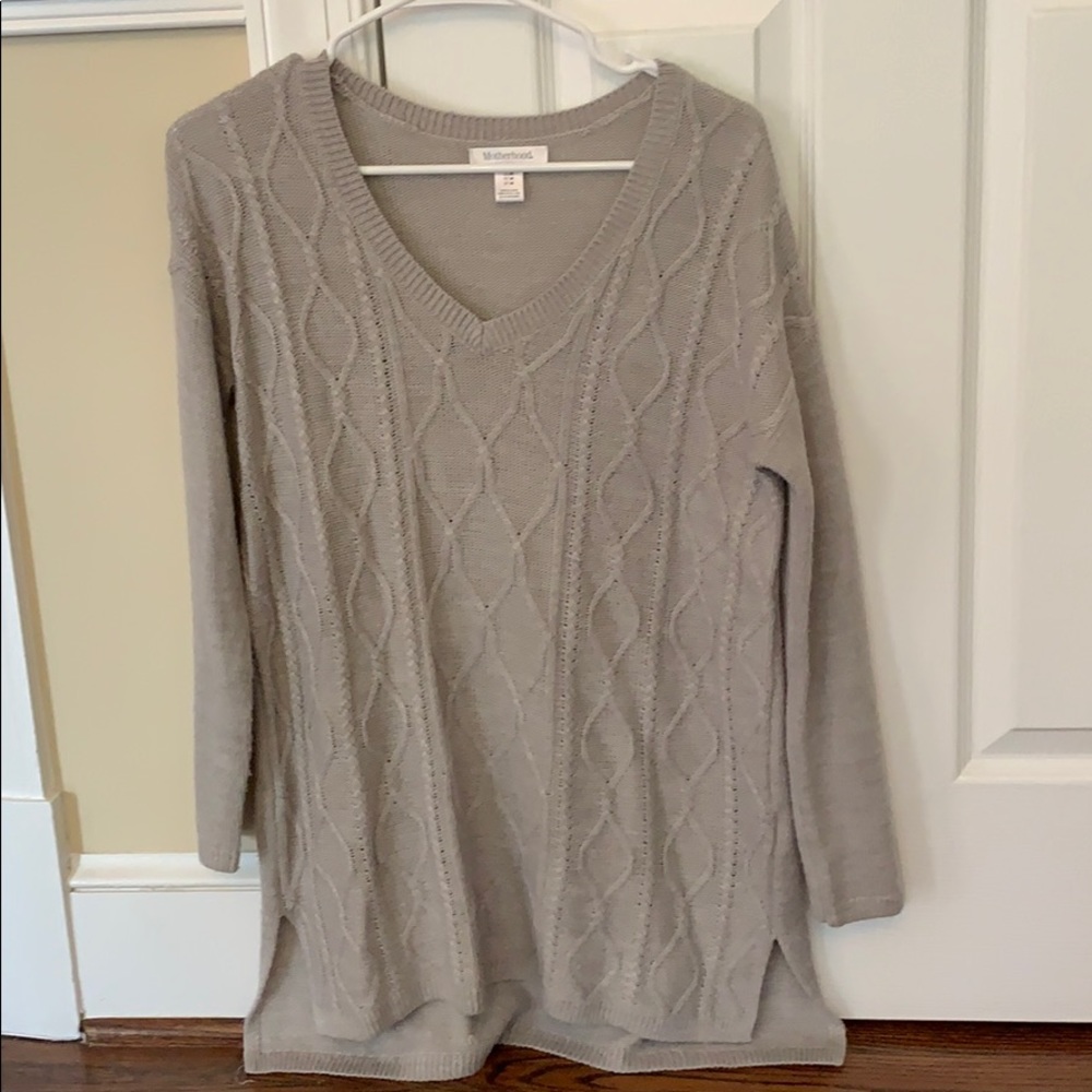 Motherhood maternity stone gray sweater medium